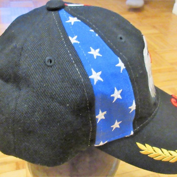 Black Cap USA Flag Eagle Stars  Embroidery Baseball Cap Master Cap - Picture 4 of 9